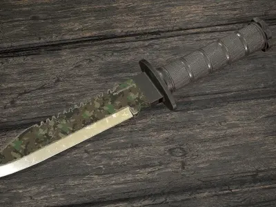 Survival Knife Game model PBR Low-poly 3D model