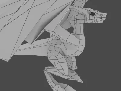 Small Flying Dragon Low-poly 3D model