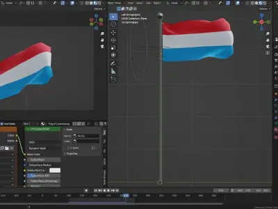 Animated Luxembourg Flags 3D model