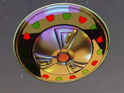 Alien Sci-Fi UFO Robot character Low-poly 3D model