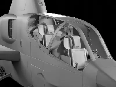 AH-1 - Cobra Attack Helicopter 3D model