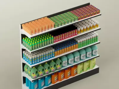 Storage shelving rack chemical products 02 3D model