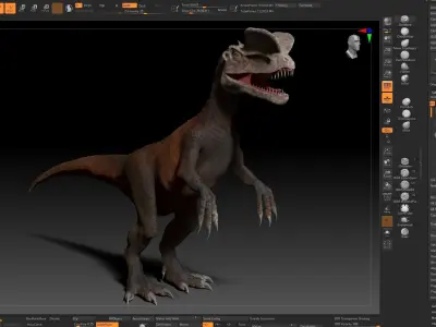 Dinosaur Dilophhosaurus Sculpt Project 3D model