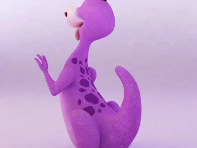  CARTOONIST DINOSAUR CHARACTER Low-poly 3D model