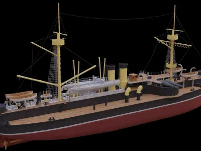 Chinese ironclad Dingyuan 3D model
