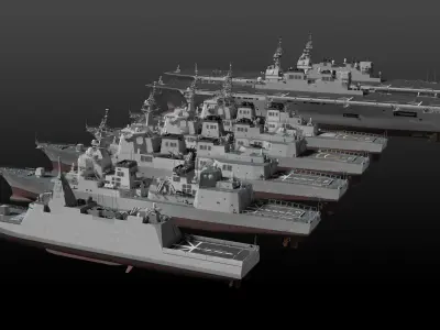 JMSDF Surface Fleet collection 3D model