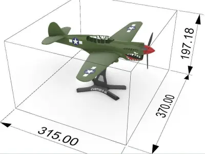 Curtiss P-40 3D print model