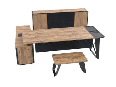 Desk Office Set Free 3D model