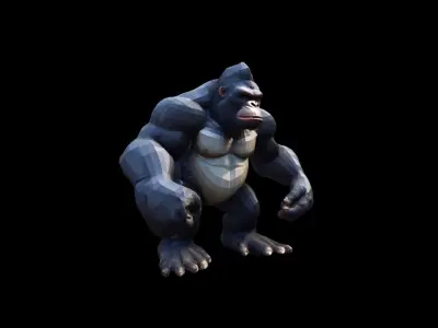 King Kong Gorilla Powerfull  Animal In The Forest 3d Render 3D model