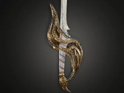 Falchion sword Free low-poly 3D model