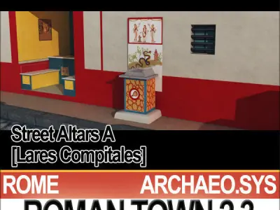 Roman Town Street Altars A 2 3 Low Poly Lares Compitales 3D model