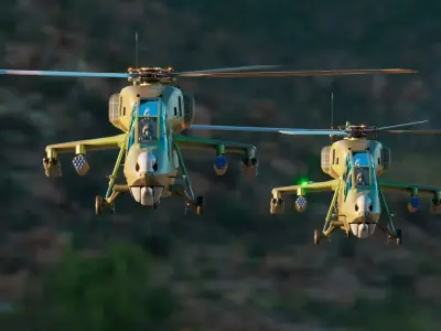 Indian Attack Helicopter LCH Prachand Indian Army Version 3D model