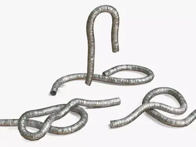 Aluminum Hose Air Duct Pipe Low-poly 3D model