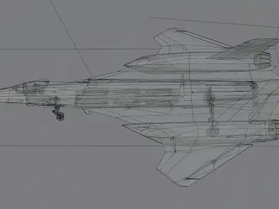 General Dynamics F-34 Lynx concept fighter Low-poly 3D model