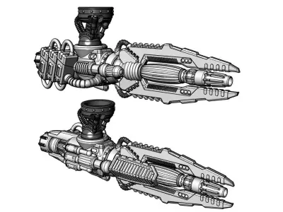 Free Suturus Pattern LasWeapon For Questing Mechs And Knights Free 3D print model