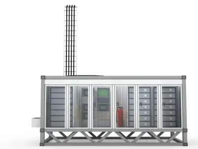 Portable Container Power House system Low-poly 3D model
