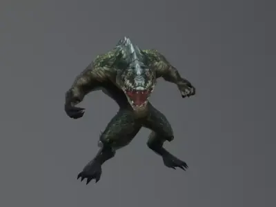 Crocodile Monster Low Poly Low-poly 3D model