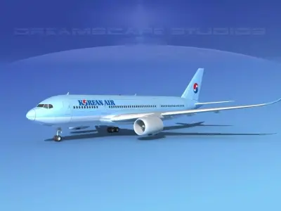 Airbus A350-800 Korean Air 3D model