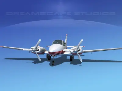 Beechcraft B55 Baron V16 3D model
