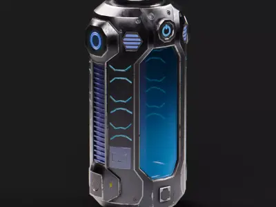 Sci-Fi Energy Cell Battery Low-poly 3D model