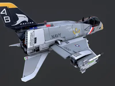 Sci-Fi Jet Fighter Plane Raptor USA PBR 3D model
