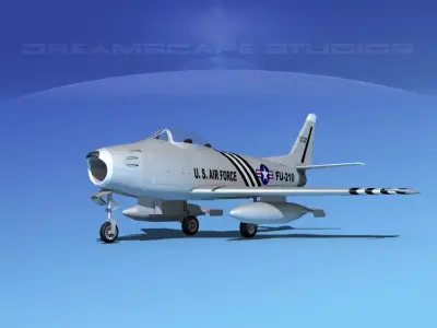 North American F-86 Sabre Jet V03 USAF 3D model