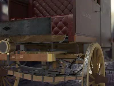 Commercial Horse-Drawn Wagon 3D model