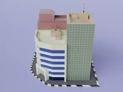 Modern City Pack - Urban Environment - Modular Buildings 3D model