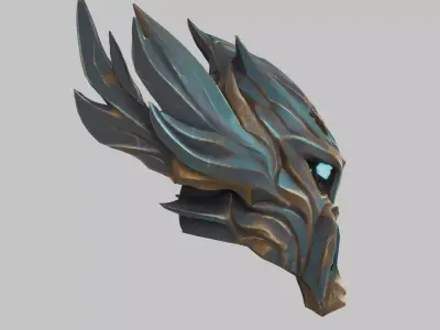 Dark Sentinel Mask Low-poly 3D model