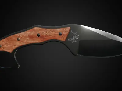 Realistic survival knife Game ready Free low-poly 3D model