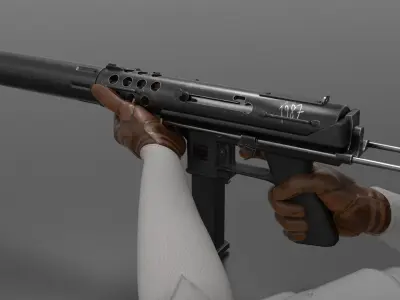 Tec9 Semiauto Pistol Fps - Tps Low-poly 3D model