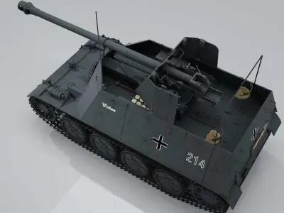 Marder II D Pak36R Sdkfz 132 Early Version 3D model