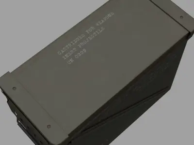 Military 40mm Ammunition Box Low-poly 3D model