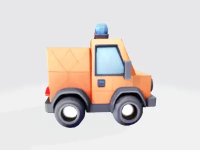 Lowpoly police car Low-poly 3D model