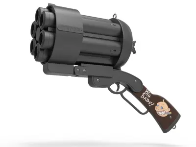 Big Baby Revolver from the movie Hellboy 2 The Golden Army 2008 3D model