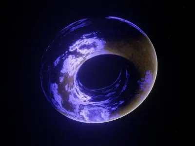 Planet Donut Ready to game Low-poly 3D model