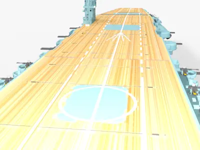 Akagi Japanese aircraft carrier  Low-poly 3D model