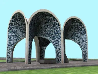 Tomb of Fariduddin Attar Neyshaburi Low-poly 3D model