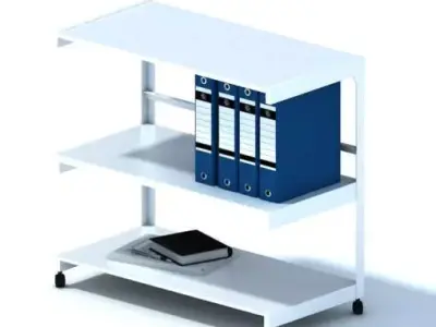 Rolling Book Or Catalogue Cart 3D model