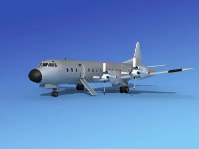 Lockheed L-188 Electra HP Bare Metal 3D model