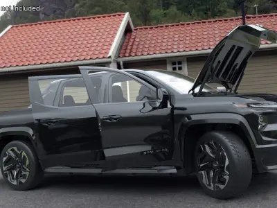 Black Chevrolet Silverado EV RST 2024 3D model