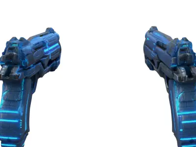 Sci-Fi Handgun Pistol - Game Ready Low-poly 3D model