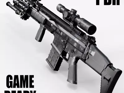 FN SCAR-H Body Kit Low-poly 3D model