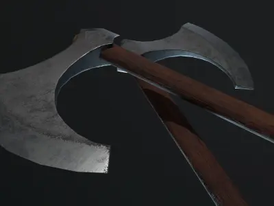 Medieval Fury AXE Low-poly 3D model