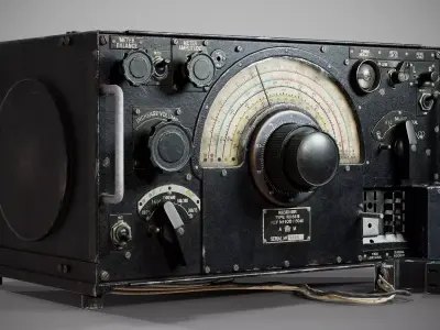 Military radio receiver R-1155 Low-poly 3D model