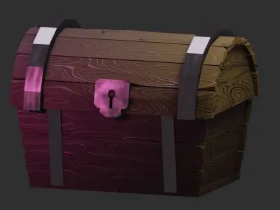 Treasure chest 2 Low-poly 3D model