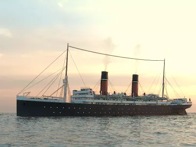 Passenger Steam Ship 3D model