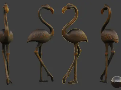 Bird Figure Low-poly 3D model