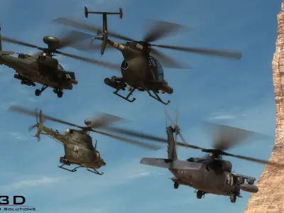 Kiowa Warrior Reconnasiance Helicopter 3D model