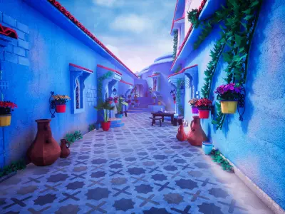 Middle Eastern Street Modular Package 50 Assets Low-poly 3D model